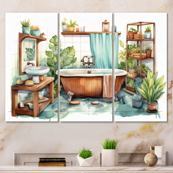 Bay Isle Home Natural Bathroom Decor XX - Bathroom Metal Wall Art Set ...